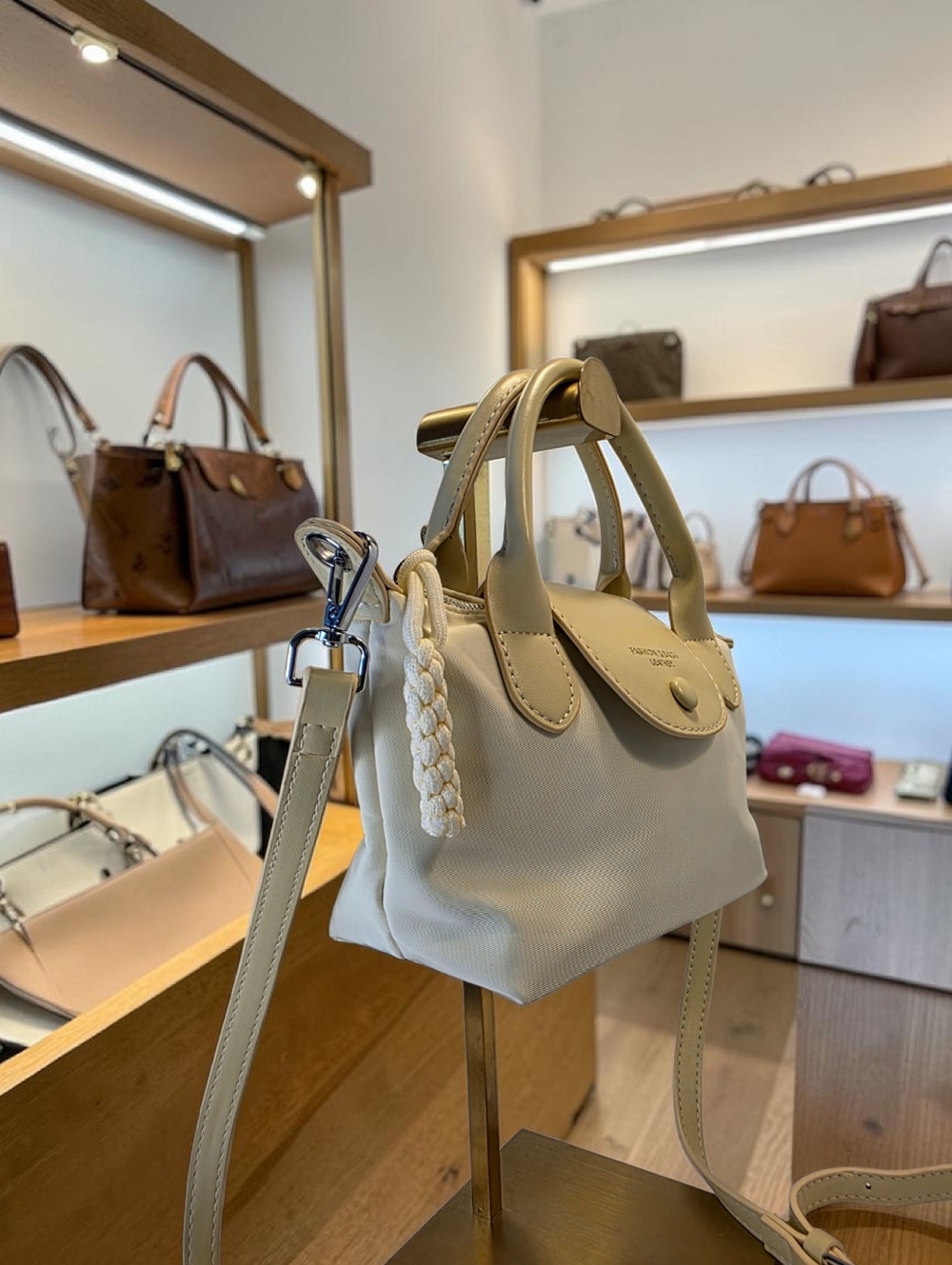 Nylon Top-Handle Tote with Detachable Strap in Two Colors by Fashion Bag Leather - Picture 3 of 8